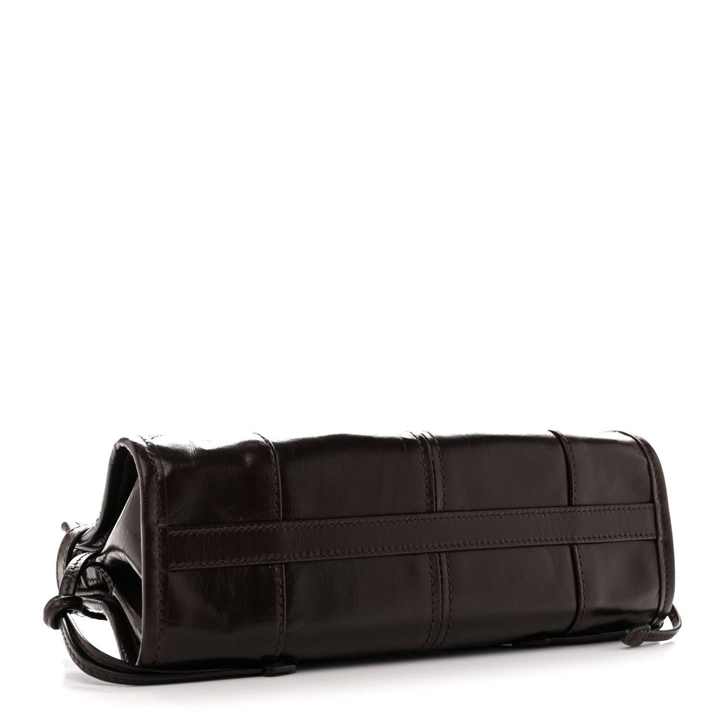 Glossy Calfskin Triangle Mini Bonnie Shoulder Bag Moro