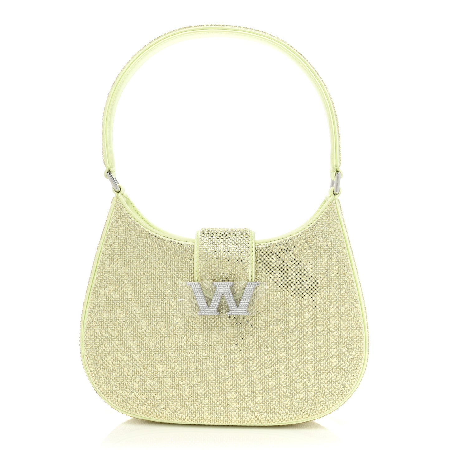 Mesh Crystal Rhinestone Small Legacy Hobo Lemon Drop