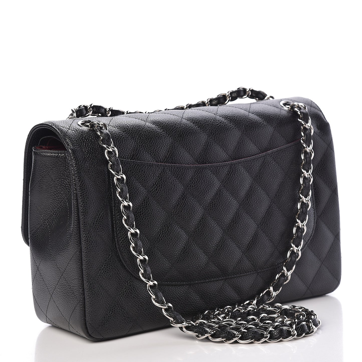 Caviar Quilted Jumbo Double Flap Black