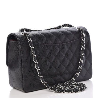 Chanel Caviar Quilted Jumbo Double Flap Black 3 of 11