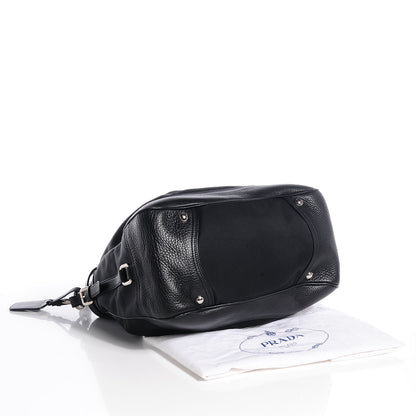 Prada Cervo Tessuto Nylon Belted Hobo Nero Black 4 of 8
