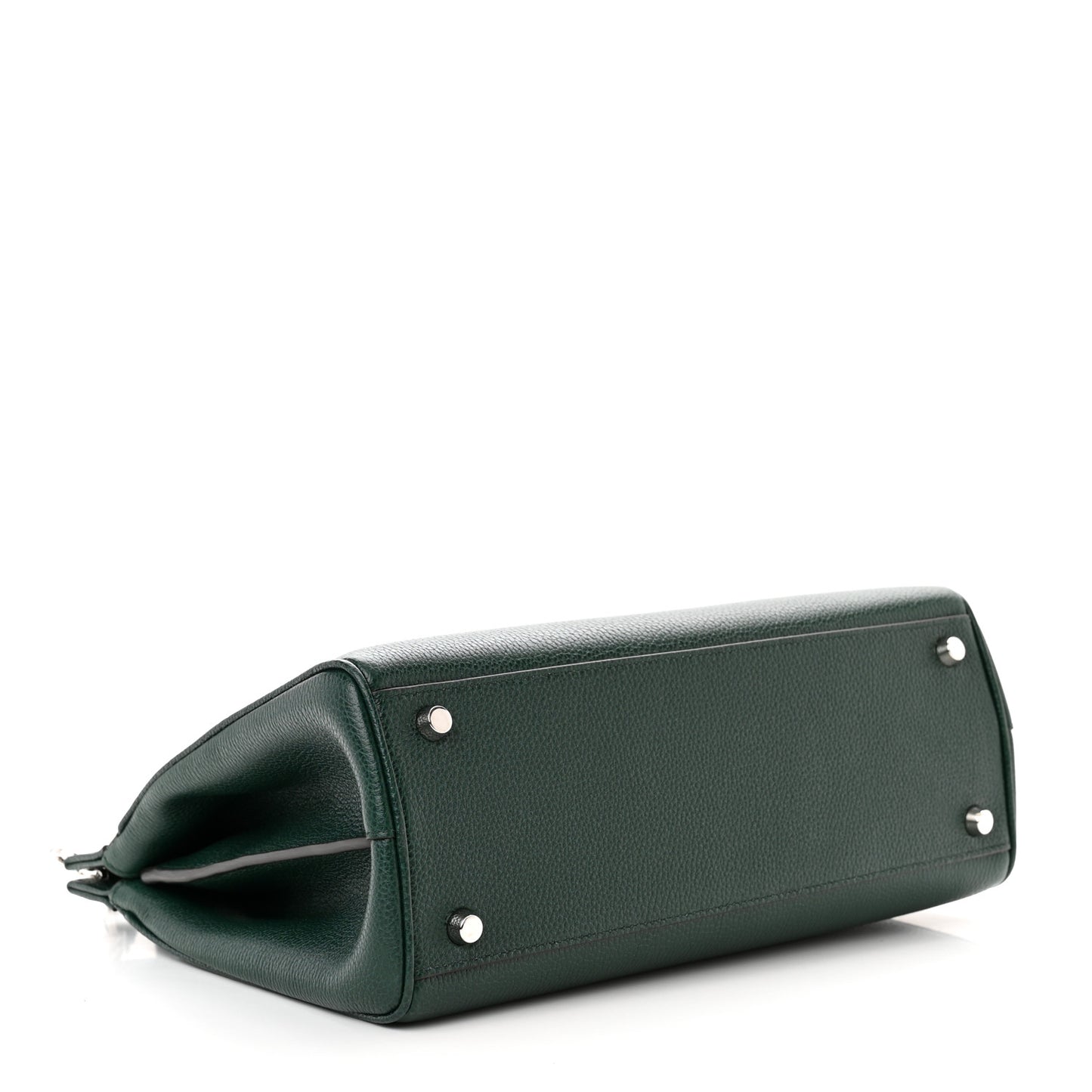 Grainy Calfskin Small Zumi Top Handle Bag Vintage Green