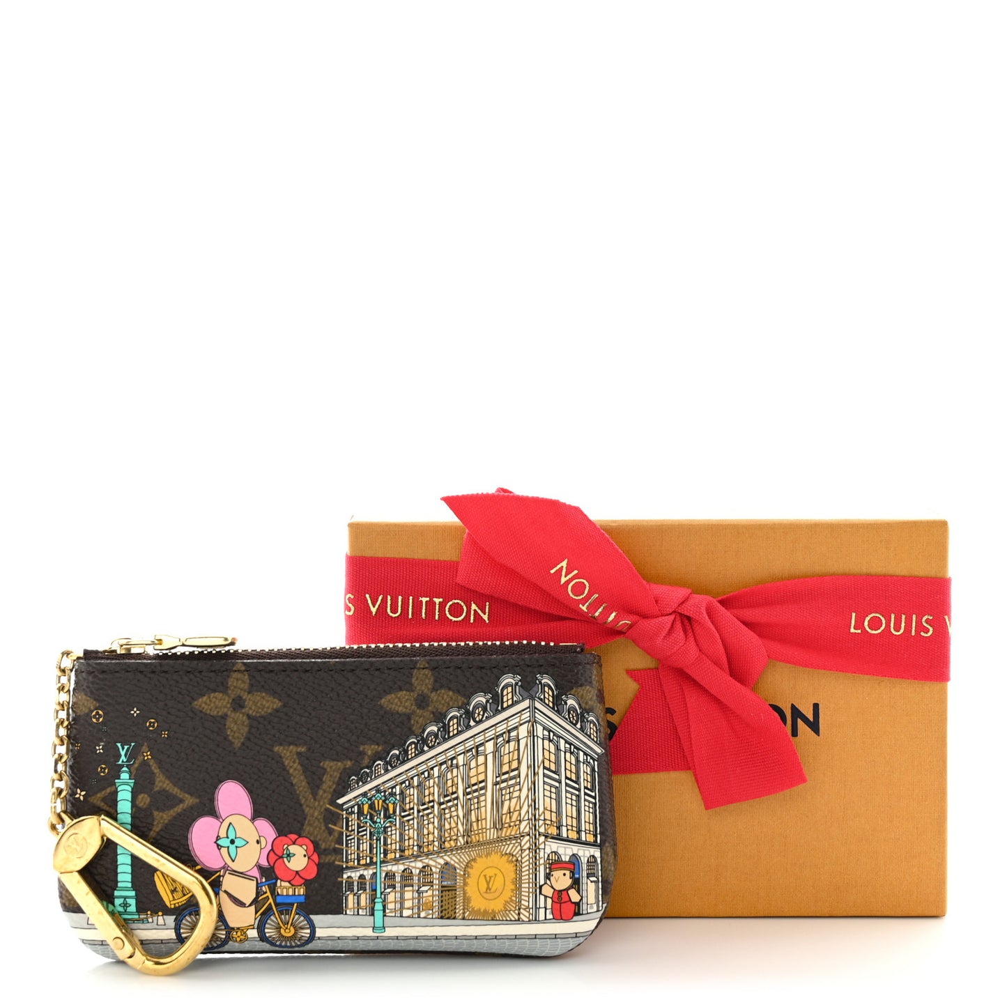 Monogram 2022 Christmas Animation Paris Key Pouch Pink