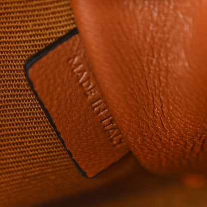 Celine Lambskin Triomphe Canvas Clutch With Chain White Tan 7 of 12