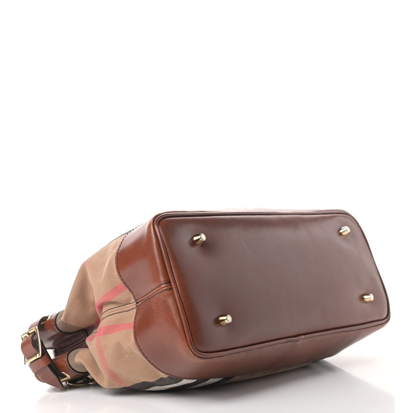 House Check Bridle Calfskin Hepburn Satchel Tan
