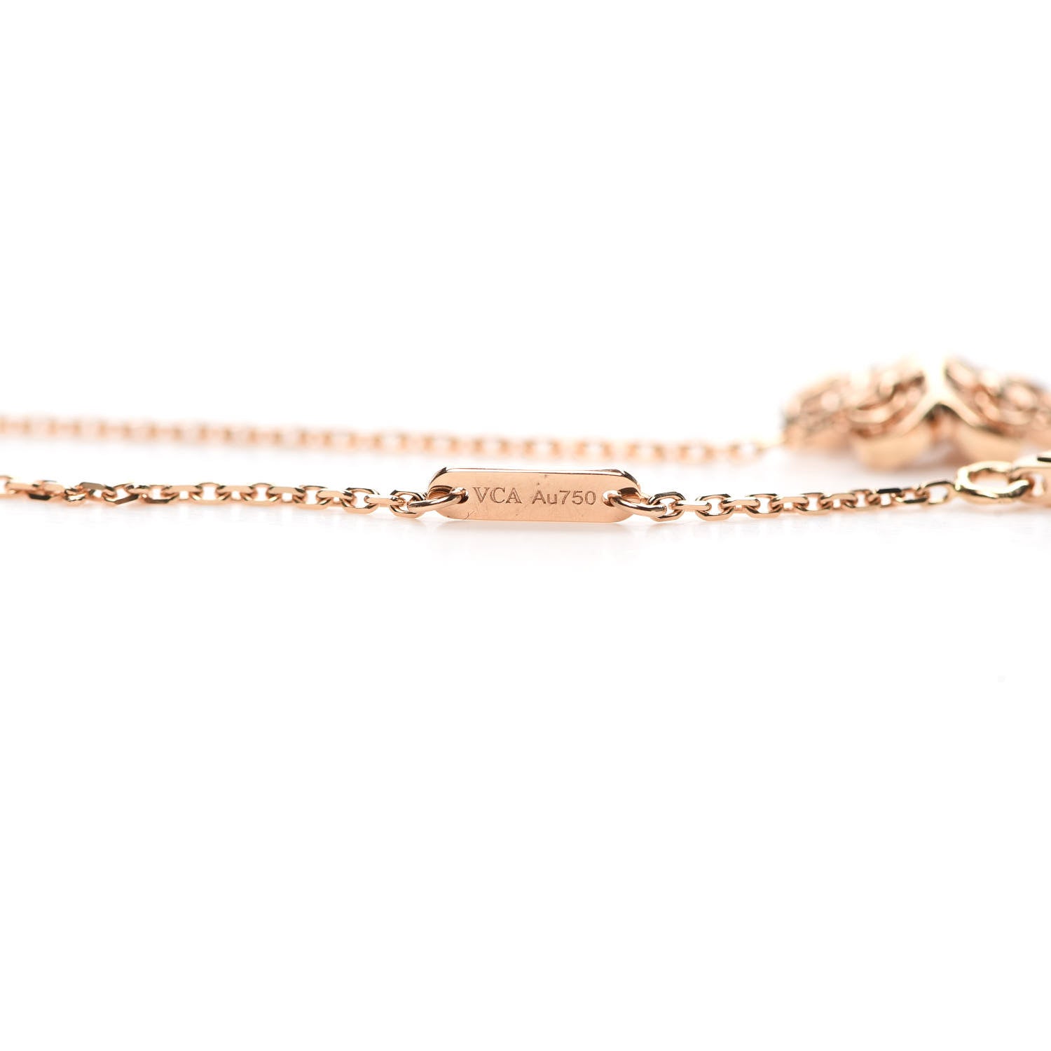 Van Cleef & Arpels 18K Rose Gold Diamond Mini Frivole Pendant Necklace 4 of 6