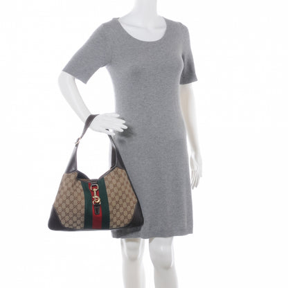 Gucci Monogram Web Jackie O Bouvier Hobo Dark Brown 2 of 8
