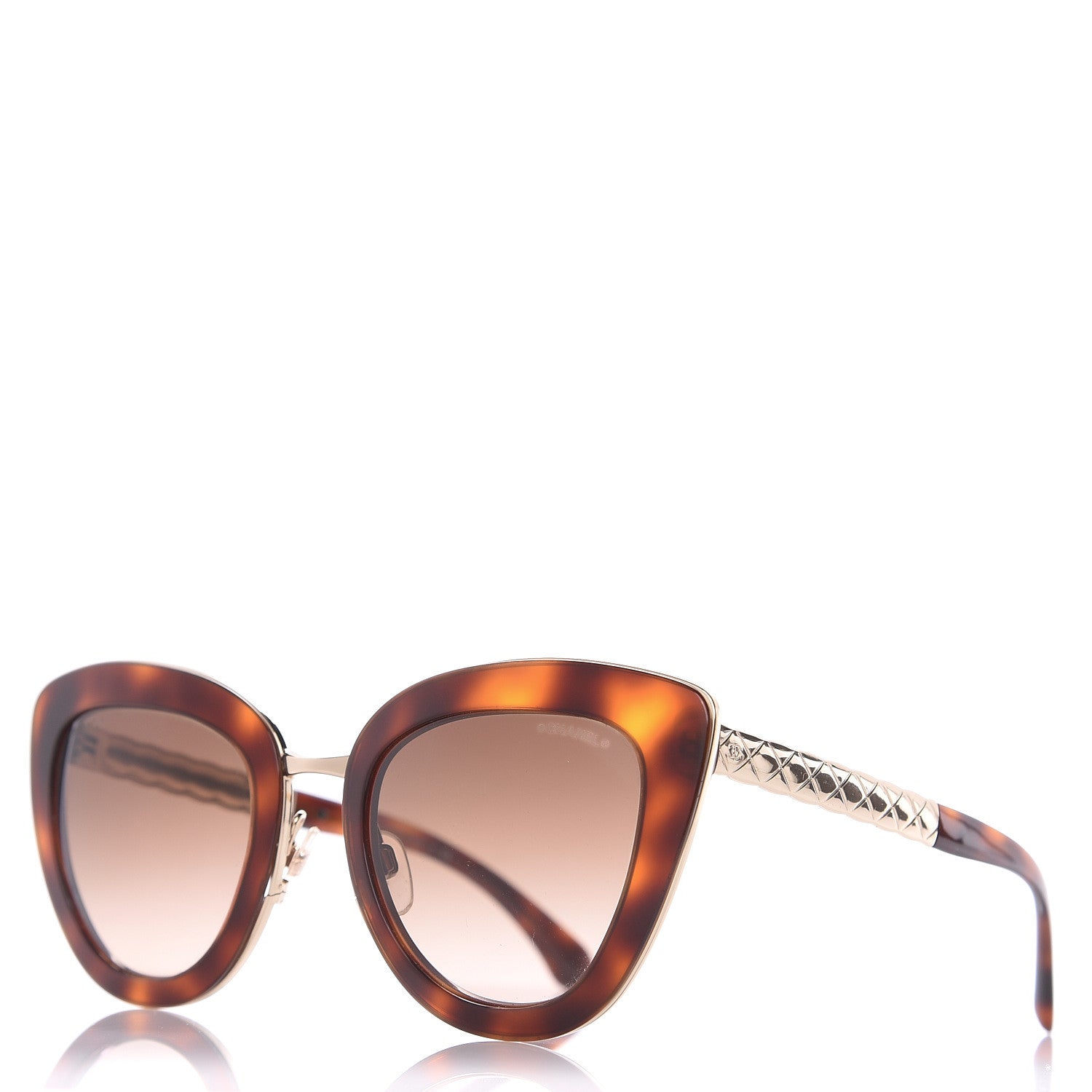 Chanel Cat Eye Quilted Sunglasses 5368 Tortoise 1 of 9