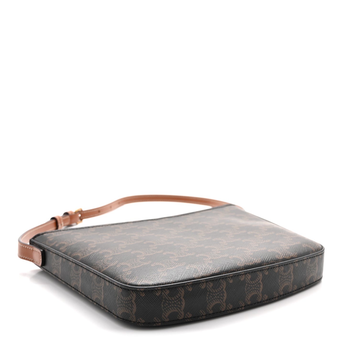 Triomphe Canvas Calfskin Medium Croque Bag Tan