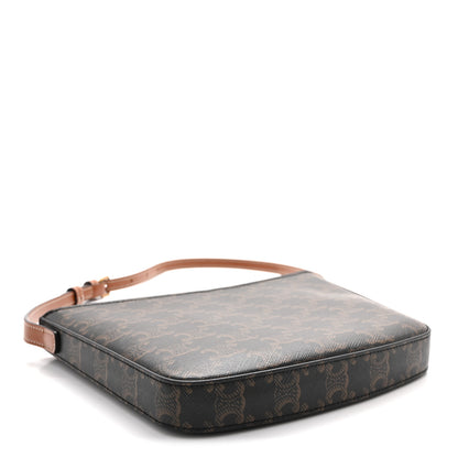 Celine Triomphe Canvas Calfskin Medium Croque Bag Tan 4 of 10