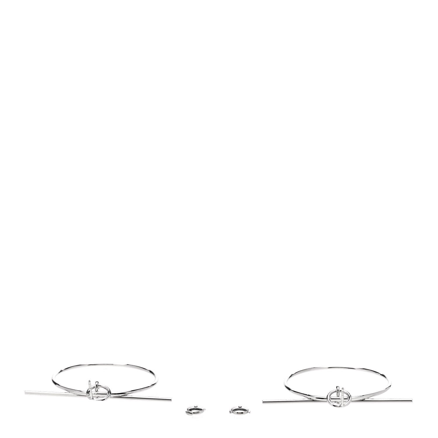 Hermes Sterling Silver MM Loop Earrings 3 of 6