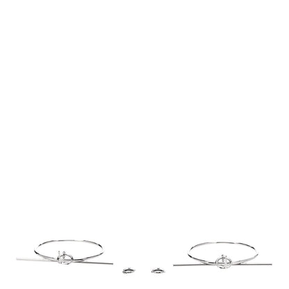 Hermes Sterling Silver MM Loop Earrings 3 of 6