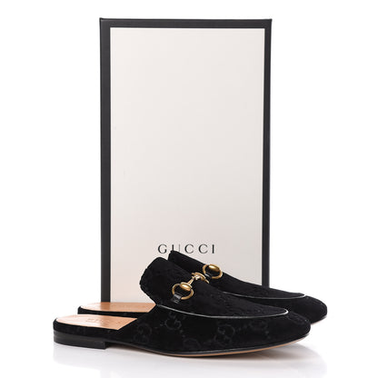 Gucci Velvet GG Monogram Mens Princetown Slippers 9 Black 10 of 10