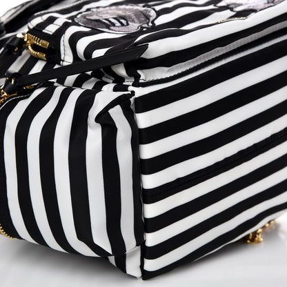 Burberry Nylon Striped Medium Rucksack Backpack Black White 5 of 8