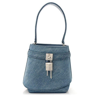 Givenchy Denim Shark Lock Bucket Bag Medium Blue 1 of 10