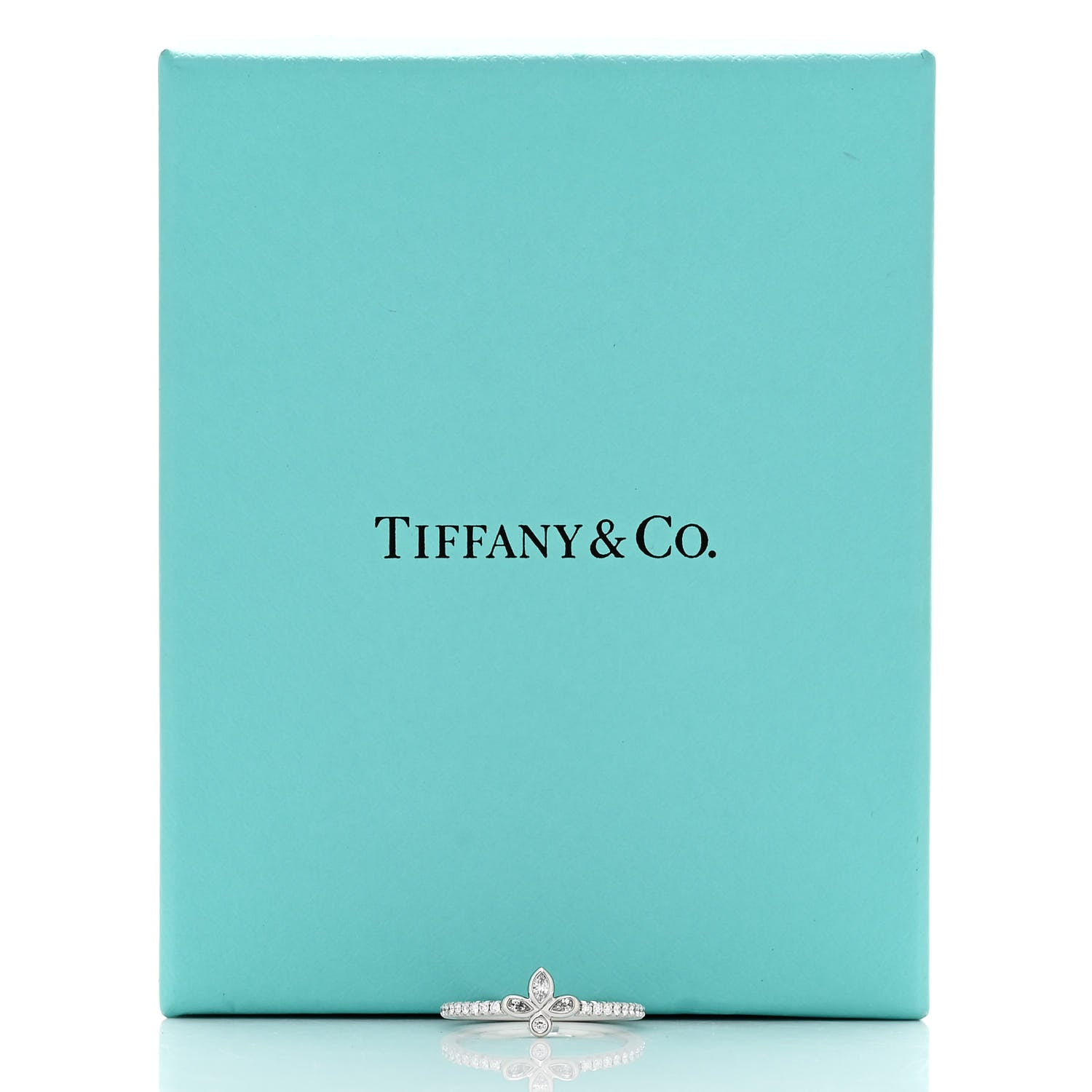 Tiffany Platinum Diamond Fleur de Lis Band Ring 52 6 5 of 5