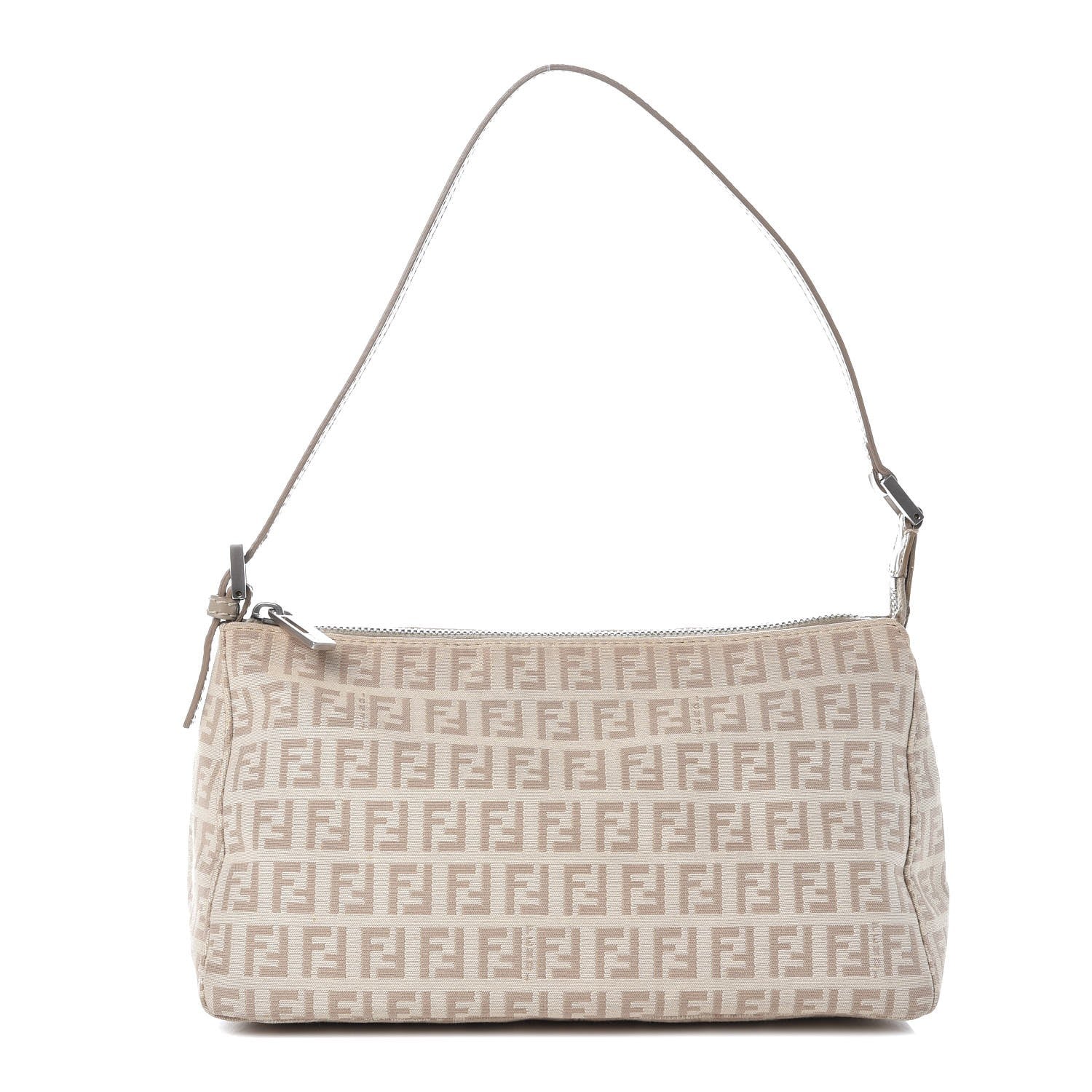 Fendi Zucchino Cuoio Pochette Beige Tortora Pietra 1 of 10