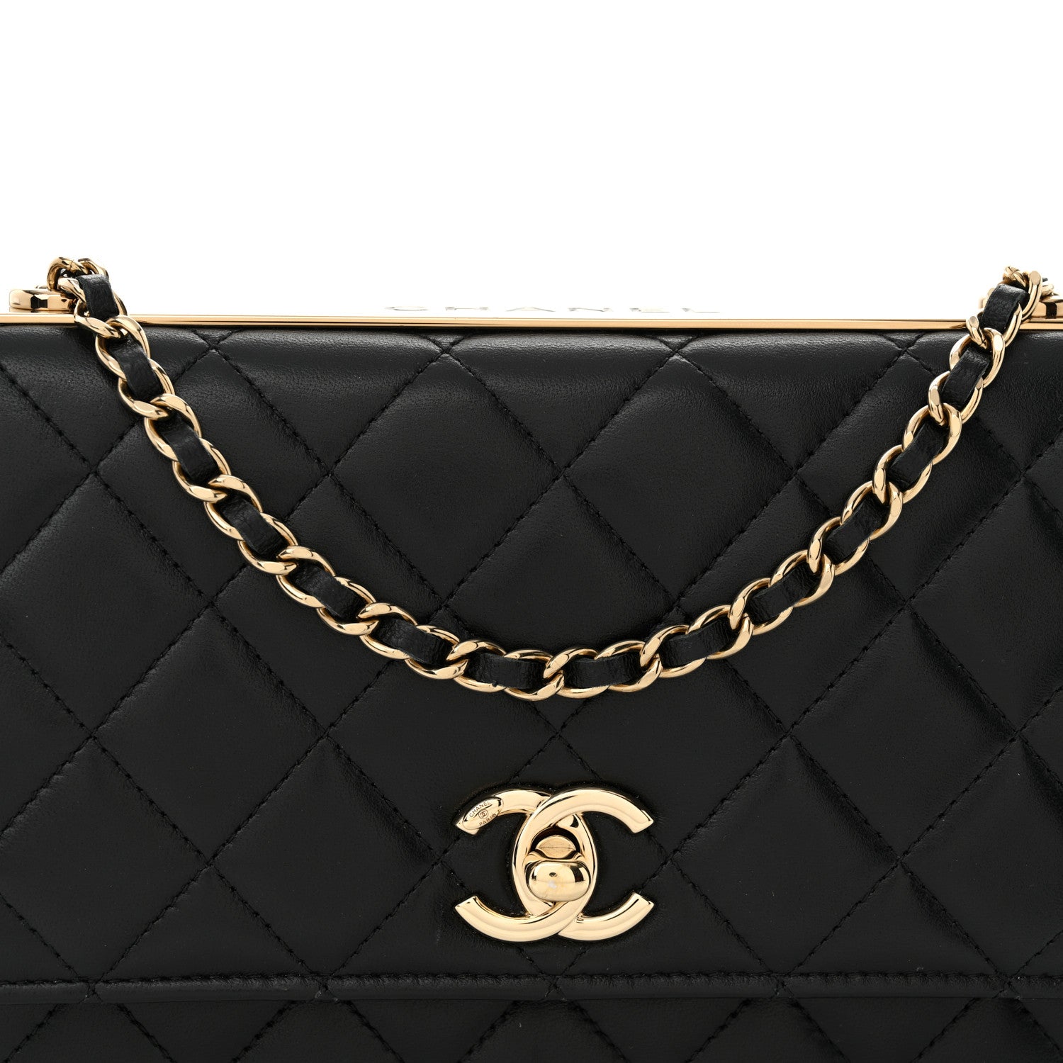 Chanel Lambskin Quilted Trendy CC Wallet On Chain WOC Black 9 of 14