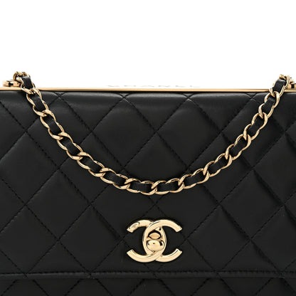 Chanel Lambskin Quilted Trendy CC Wallet On Chain WOC Black 9 of 14