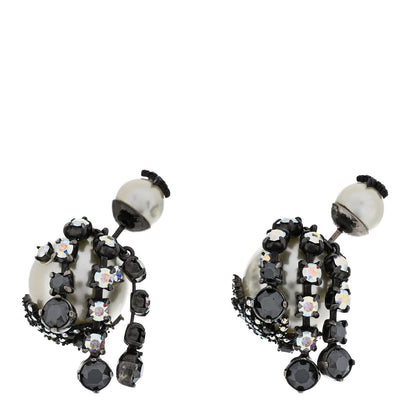 Christian Dior Pearl Crystal Tribales Butterfly Star Dangle Earrings Ruthenium Multicolor 1 of 6