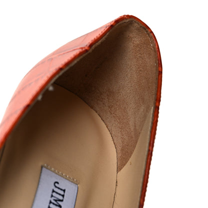 Jimmy Choo Crocodile Embossed Calfskin Love 100 Pump 38.5 Cuoio 8 of 10