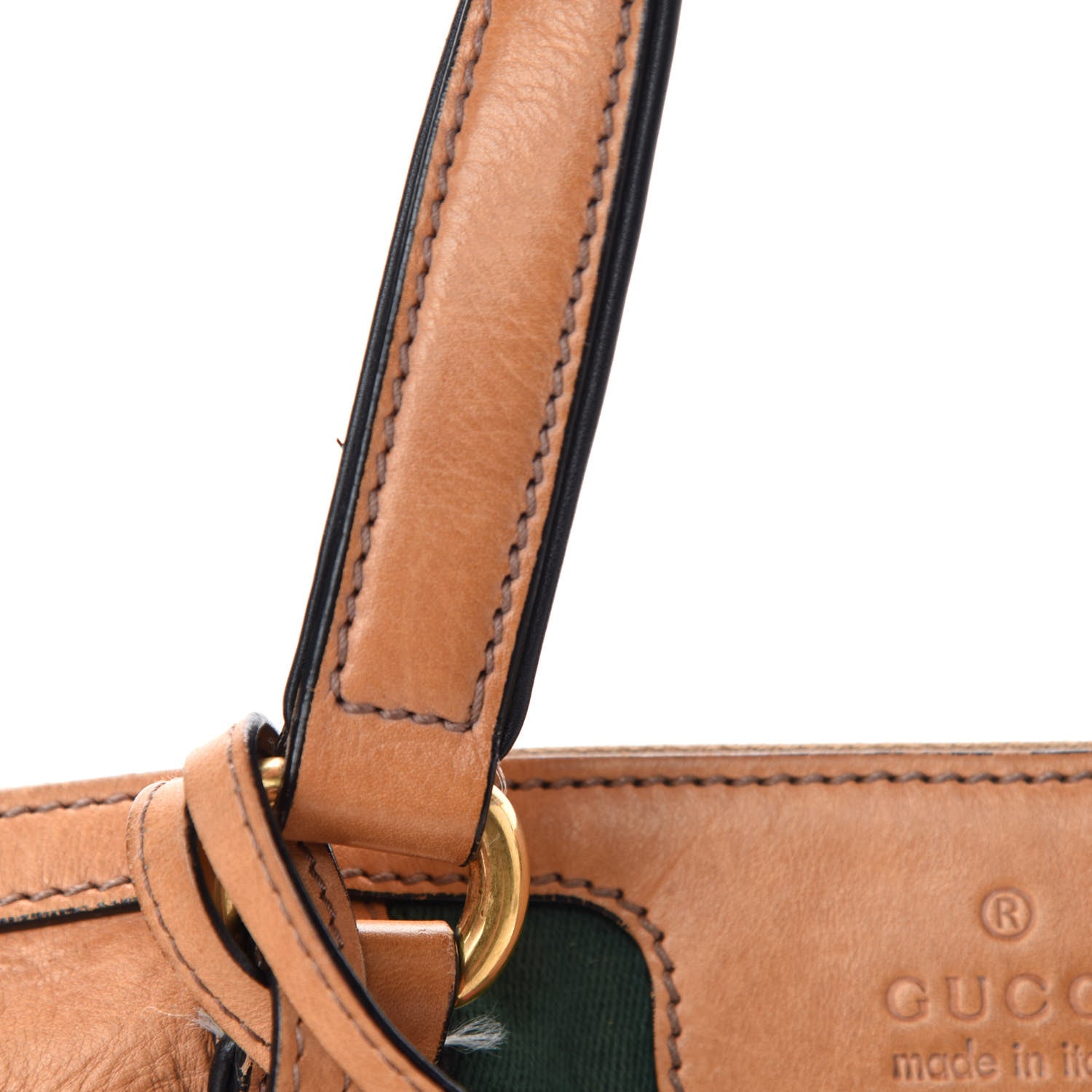 Gucci Calfskin Web Medium Rania Top Handle Bag Khaki 16 of 20