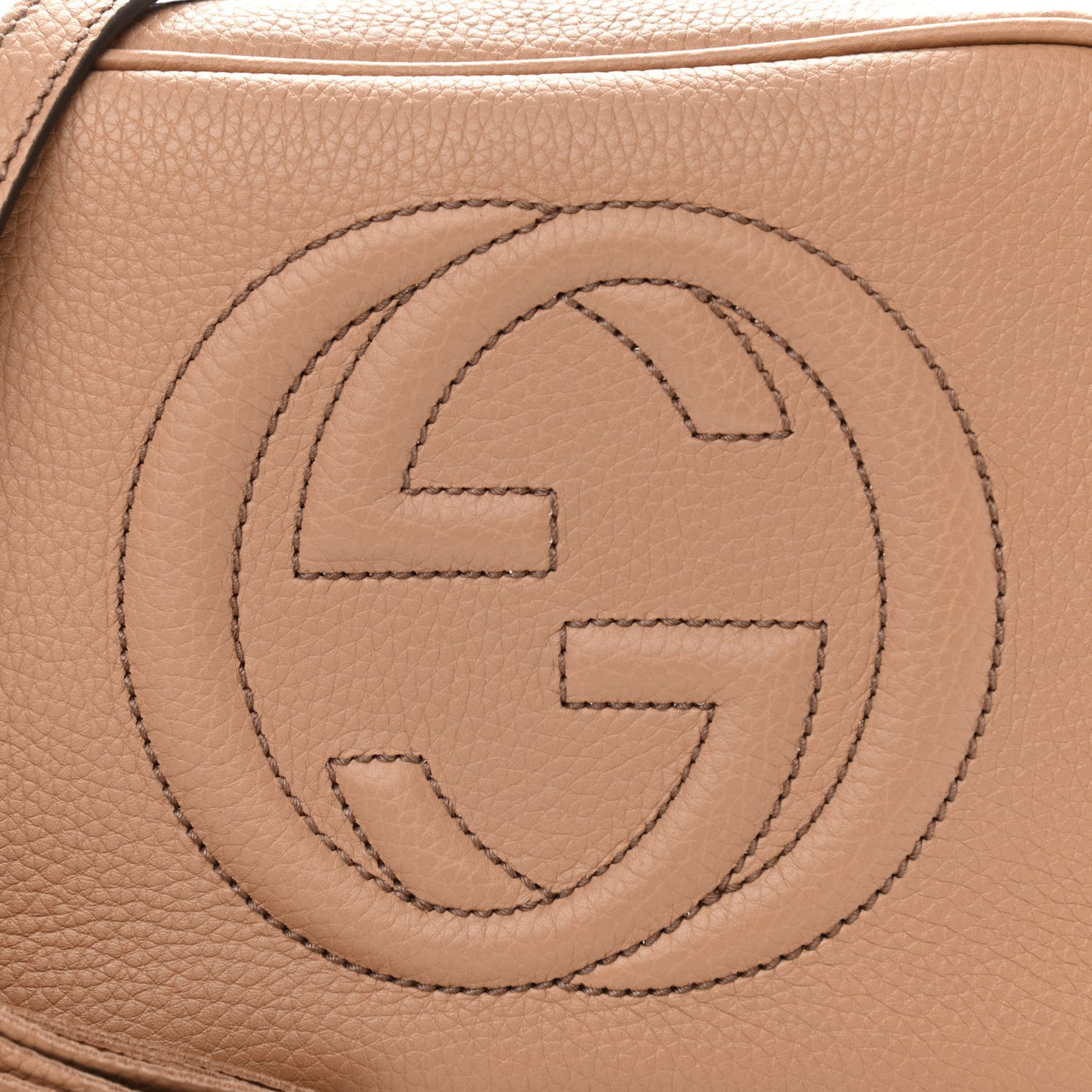 Pebbled Calfskin Small Soho Disco Bag Camelia