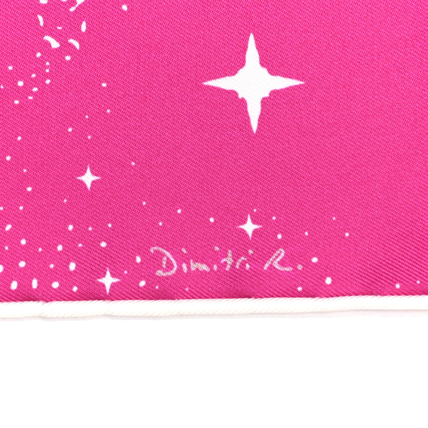 Hermes Silk Clair De Lune Double Face Scarf 90 Rose Vif White Rouge 4 of 8