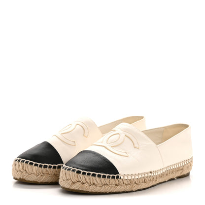 Chanel Lambskin CC Espadrilles 39 White Black 4 of 10