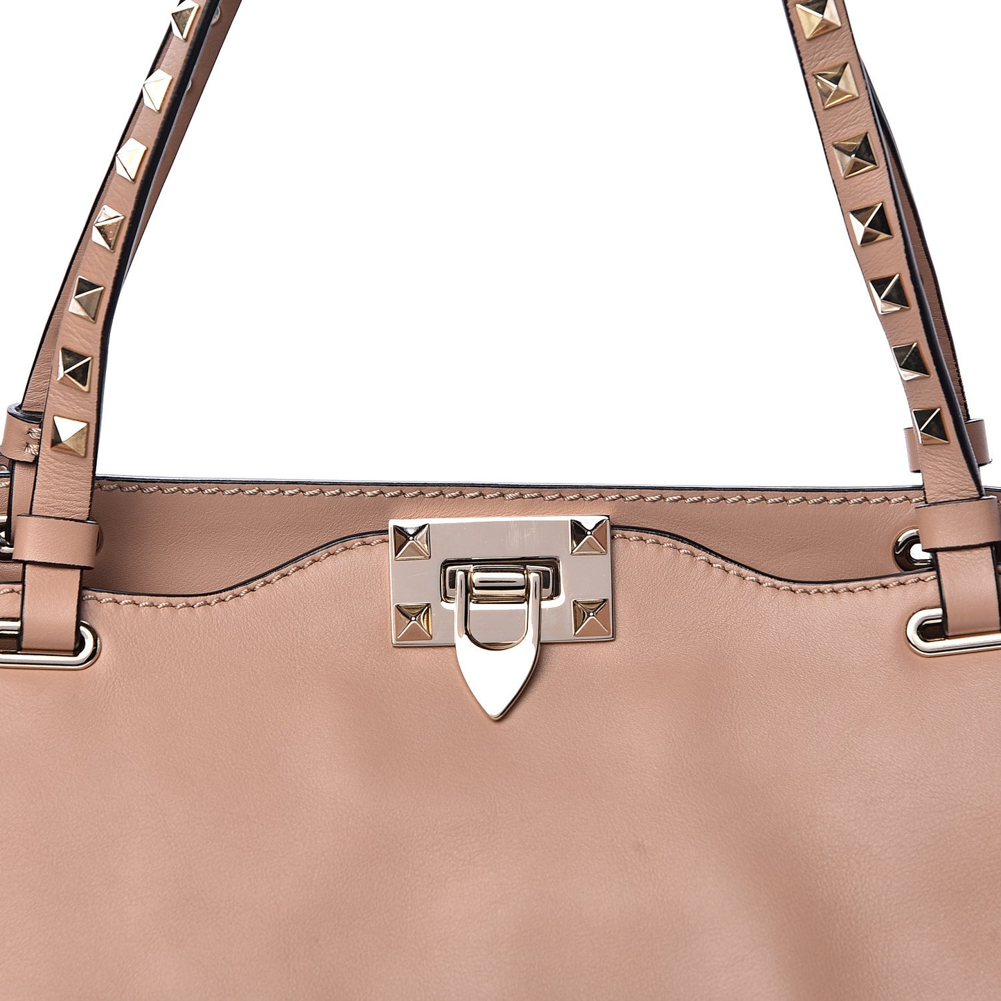 Vitello Medium Rockstud Tote Soft Noisette