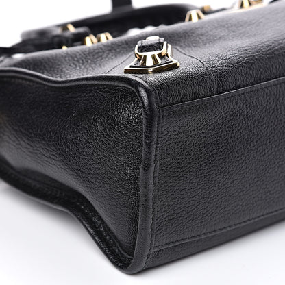 Balenciaga Chevre Gold Metallic Edge Hardware S City Black 8 of 9