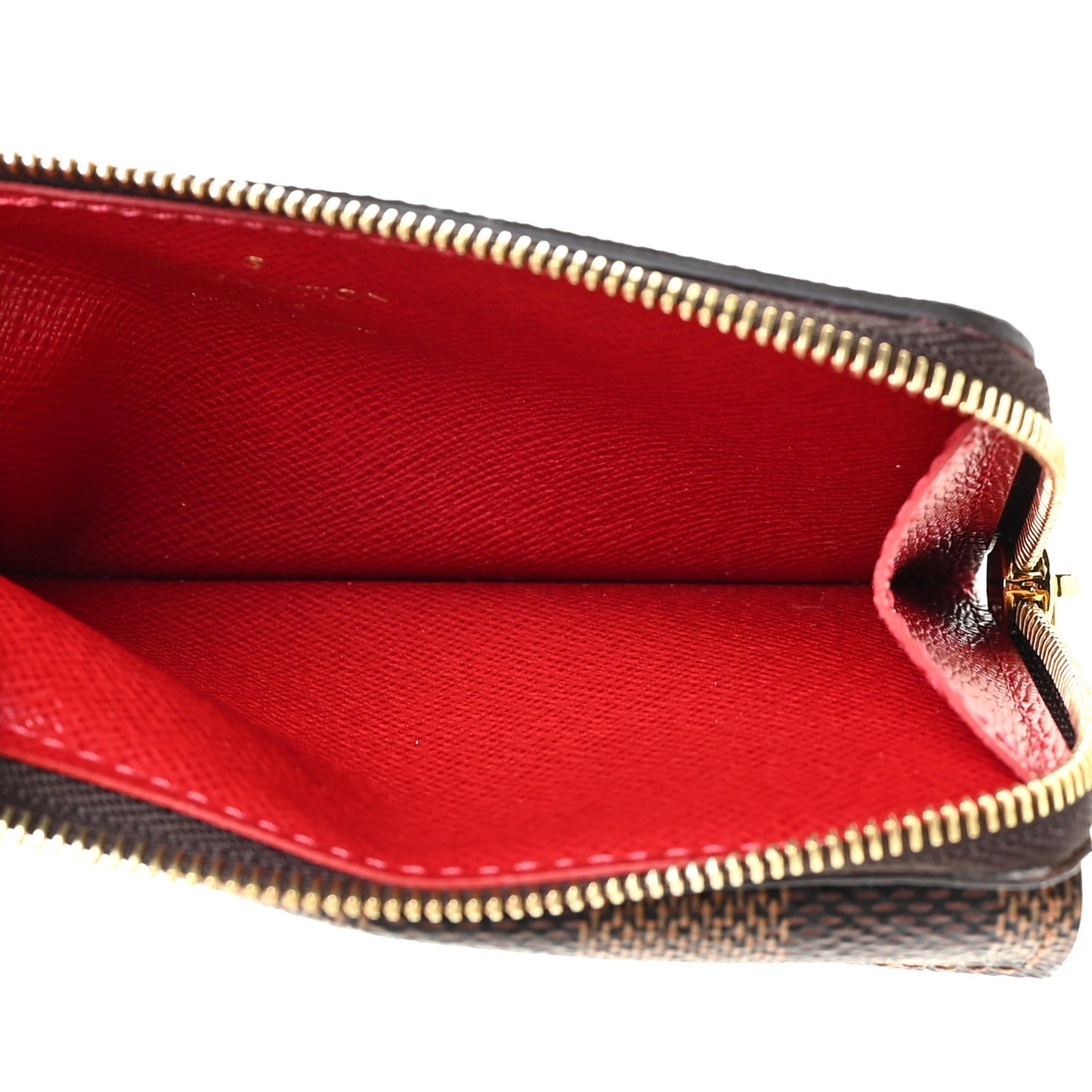 Damier Ebene Recto Verso Card Holder Red