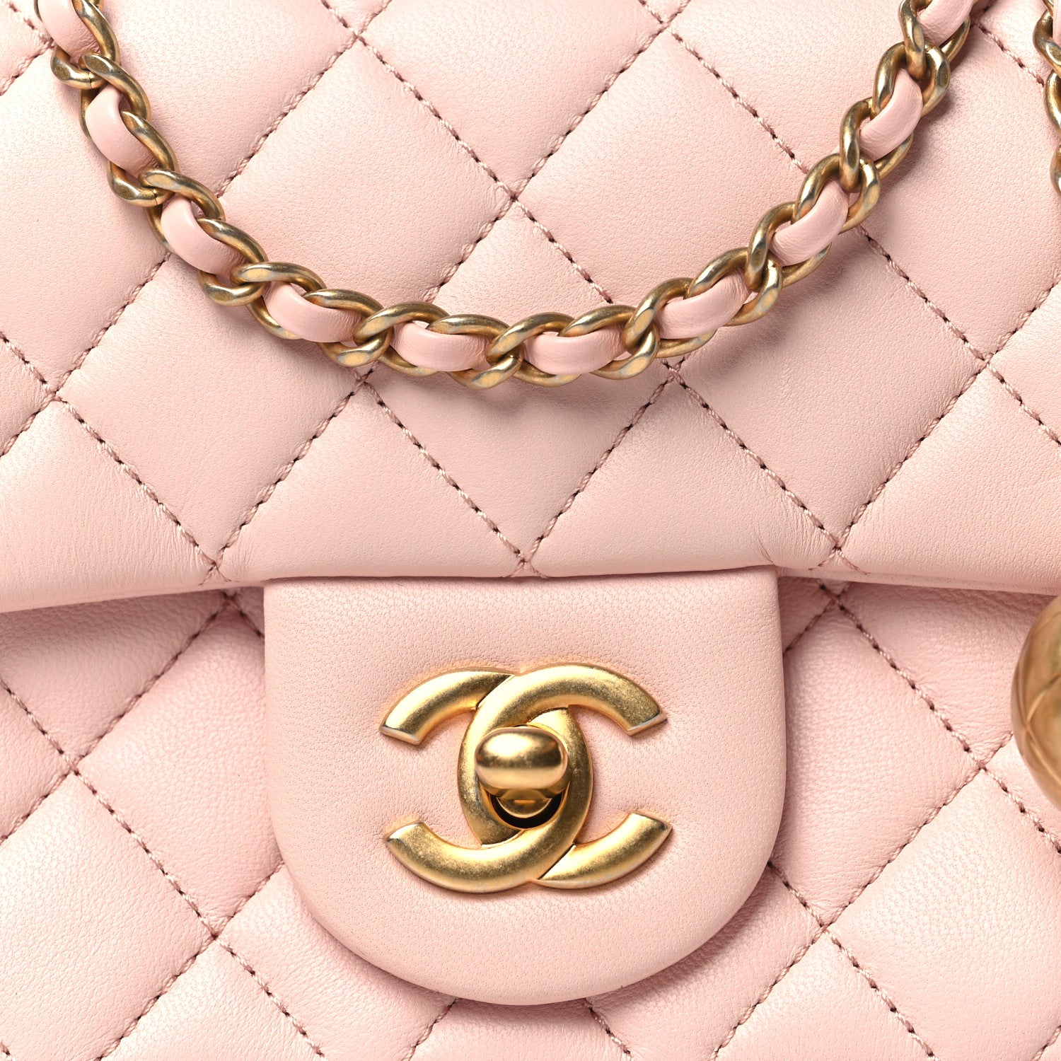 Chanel Lambskin Quilted Mini Pearl Crush Flap Light Pink 8 of 11