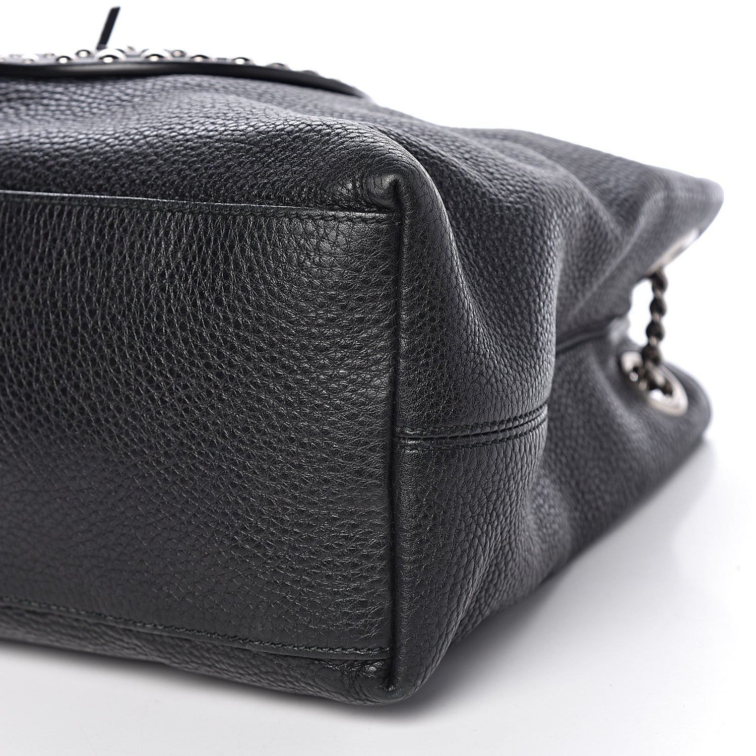 Gucci Pebbled Calfskin Studded Medium Soho Chain Shoulder Bag Black 13 of 14