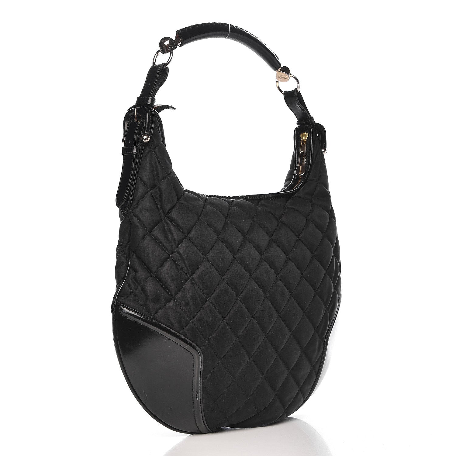Burberry Nylon Calfskin Quilted Hoxton Hobo Black 3 of 13