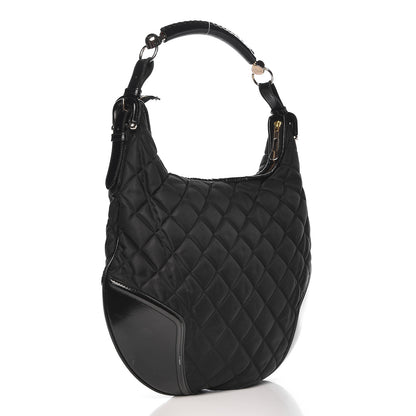 Burberry Nylon Calfskin Quilted Hoxton Hobo Black 3 of 13