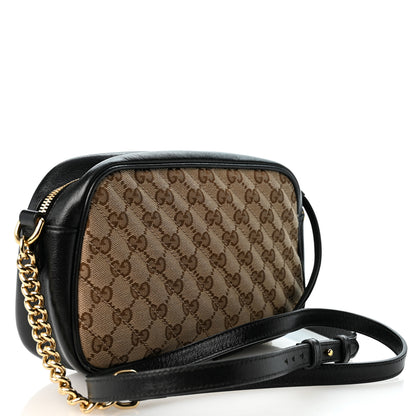 Gucci Monogram Matelasse Diagonal Small GG Marmont Chain Shoulder Bag Beige Black 3 of 12