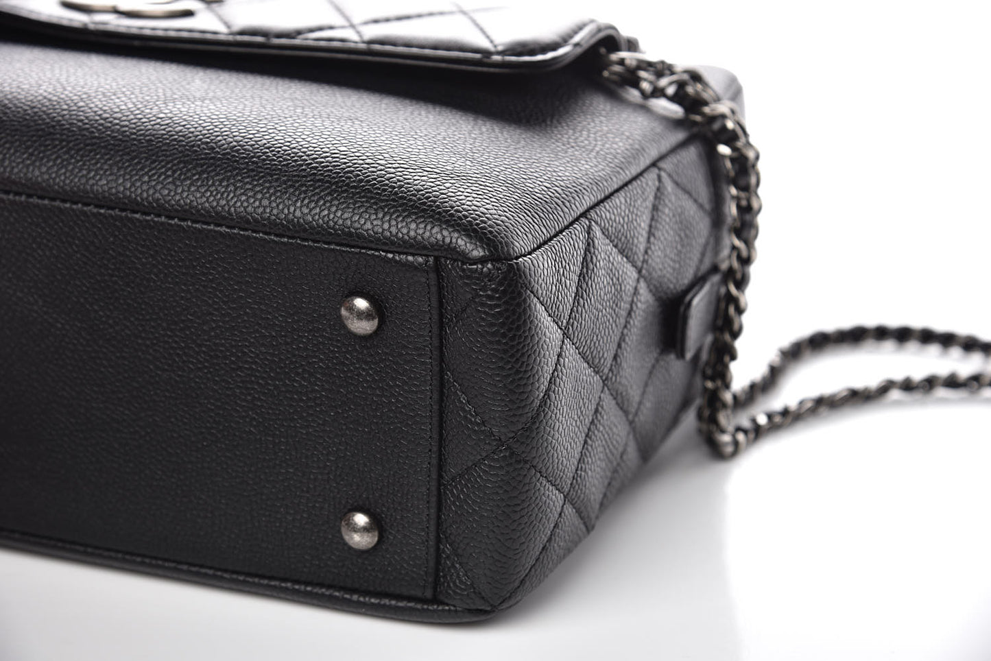 Caviar Lambskin Quilted Coco Break Camera Case Black