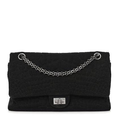 Chanel Jersey Coco's Croc 2.55 Reissue 226 Flap Black 2 of 15