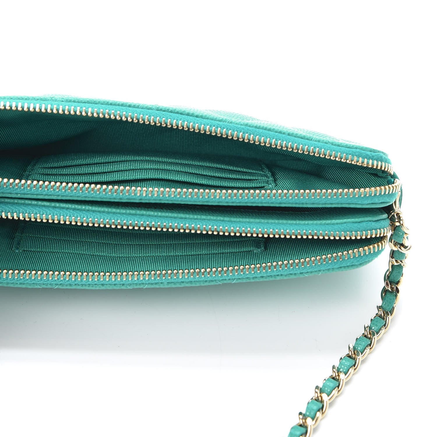 Chanel Caviar Quilted Small Clutch With Chain Turquoise 4 of 10