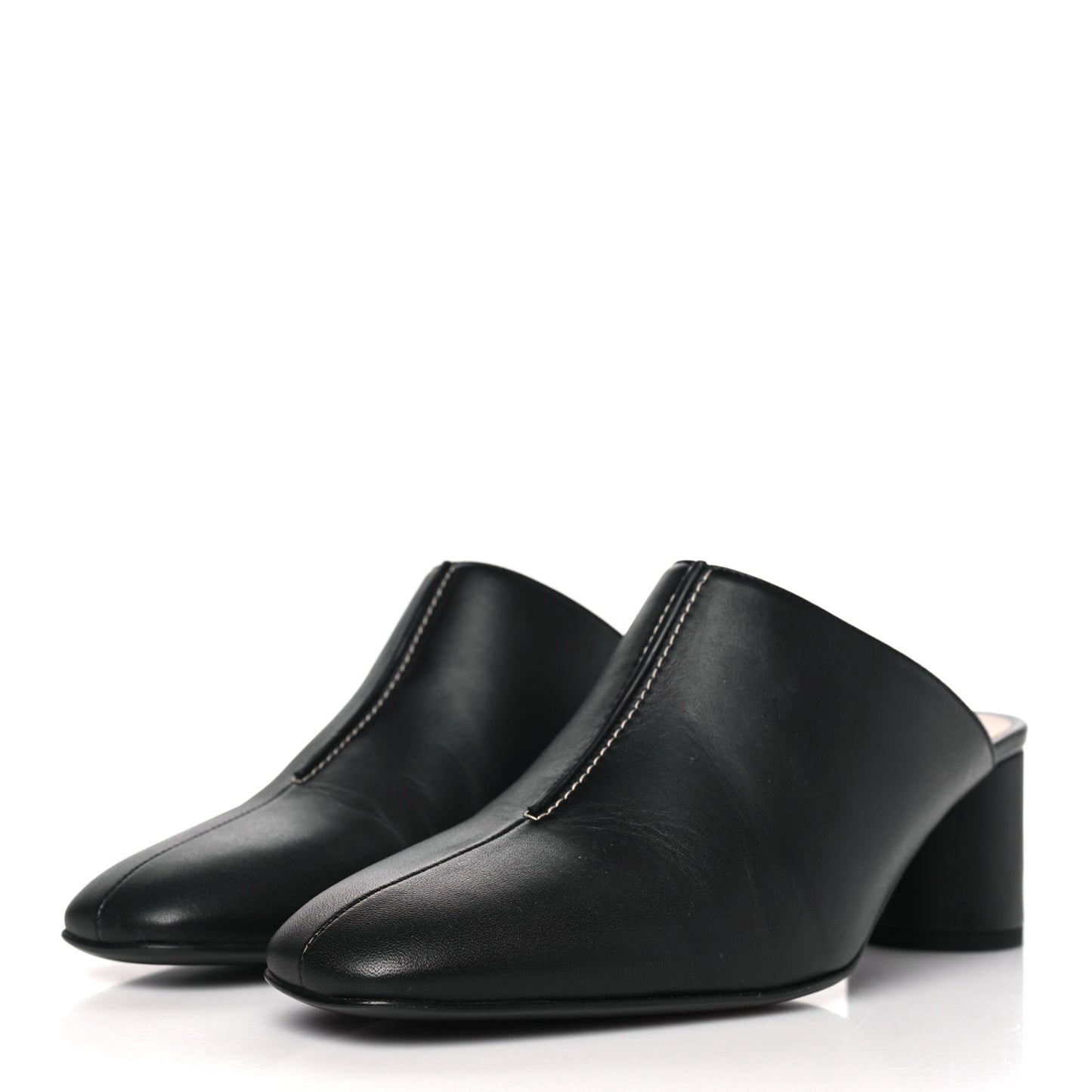 Nappa Detail Mules 38.5 Black
