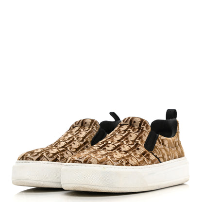 Christian Dior Velvet Oblique Womens Solar Slip On Sneakers 39 Bronze 3 of 9
