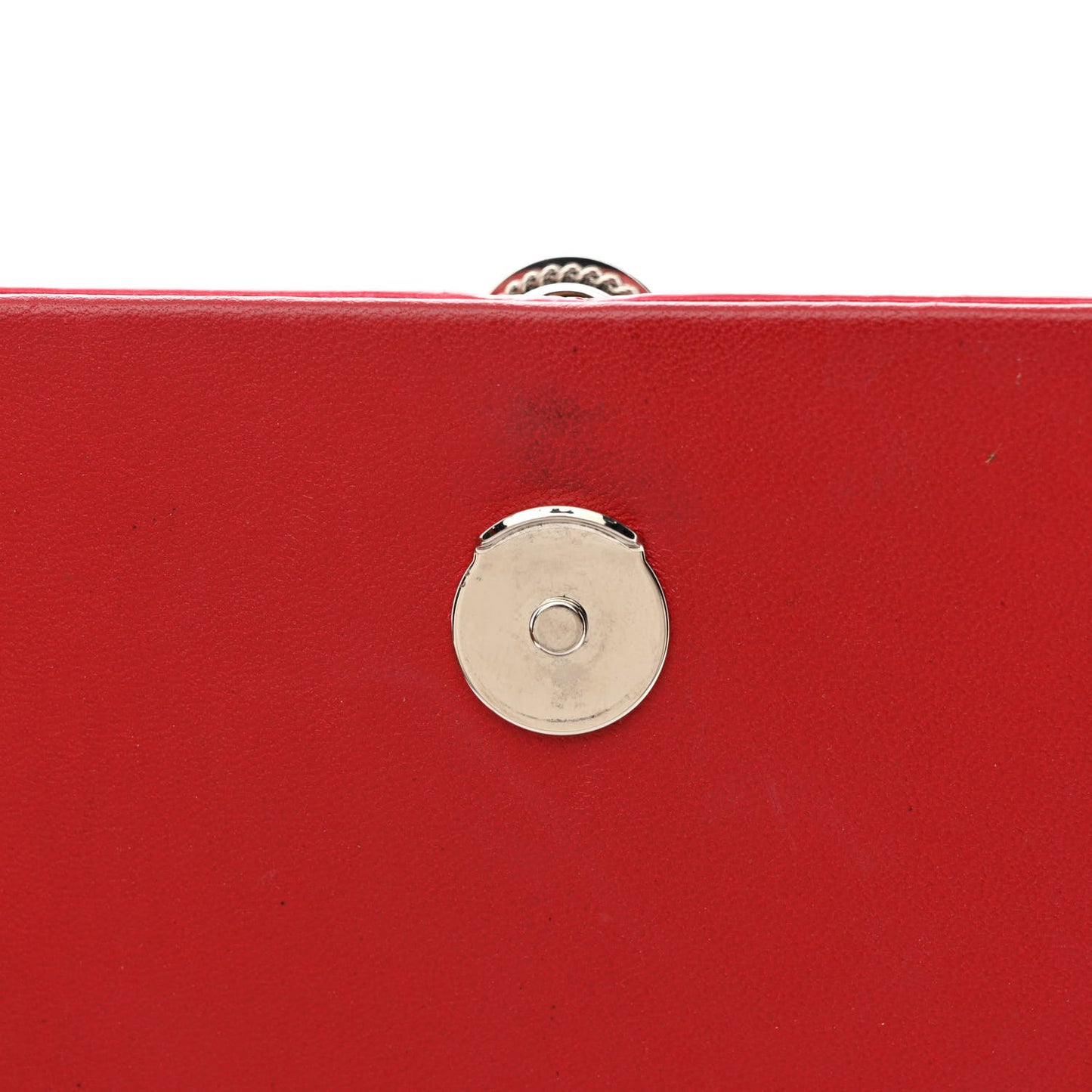 Calfskin Crocodile Embossed Kate Monogram Tassel Chain Wallet Rouge Eros