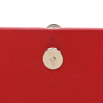 Saint Laurent Calfskin Crocodile Embossed Kate Monogram Tassel Chain Wallet Rouge Eros 12 of 14