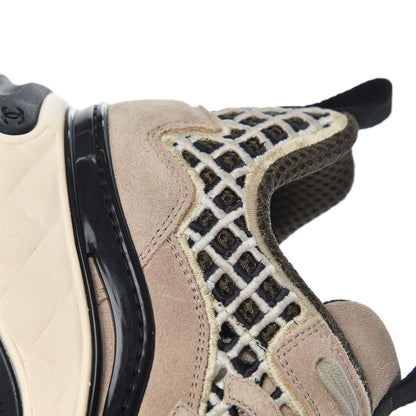 Chanel Suede Calfskin Embroidered CC Sneakers 41 Beige Black 13 of 17