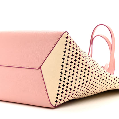 Louis Vuitton Calfskin Perforated Lockme Cabas Rose Poudre Creme 10 of 10