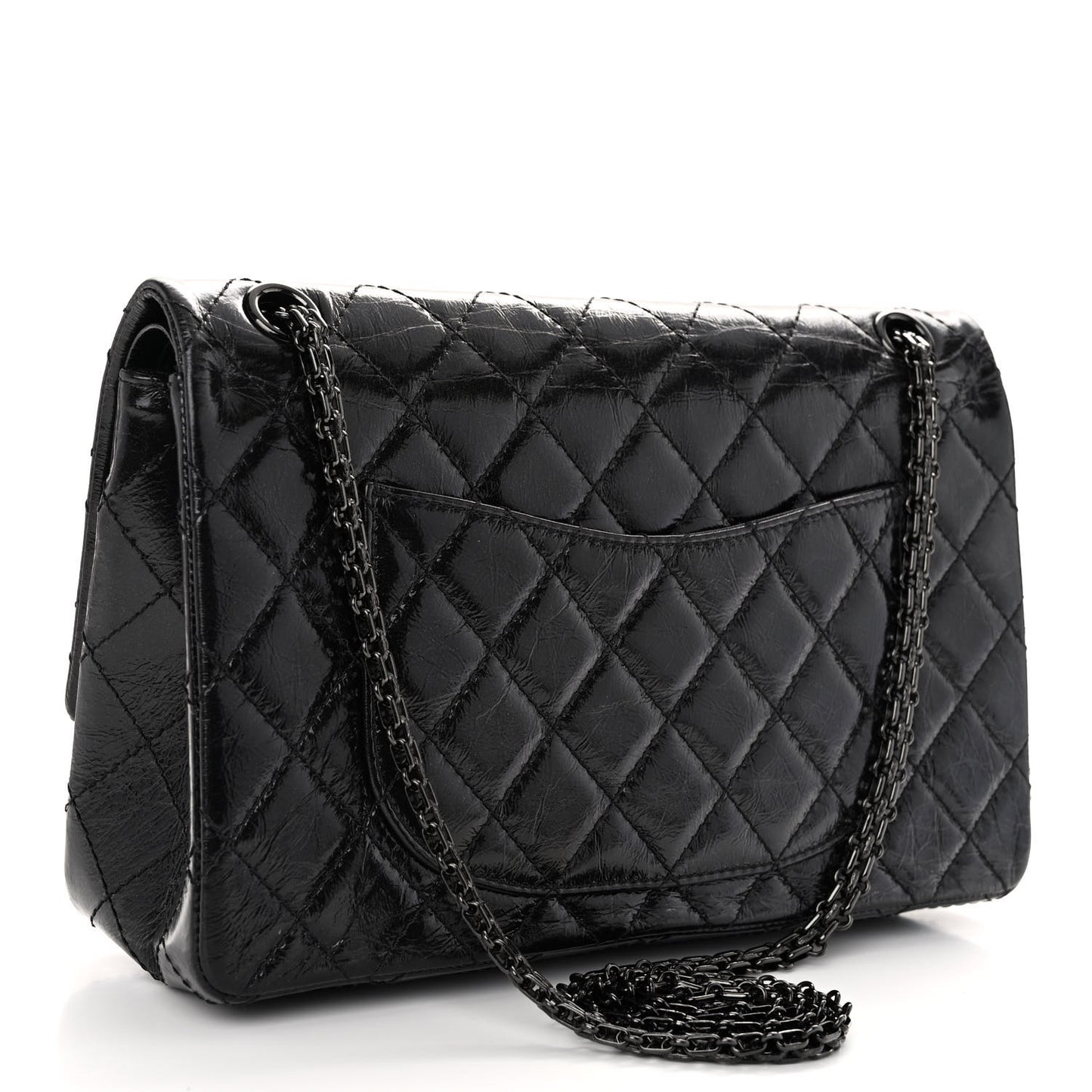 Glazed Calfskin Quilted 2.55 Reissue 226 Flap So Black