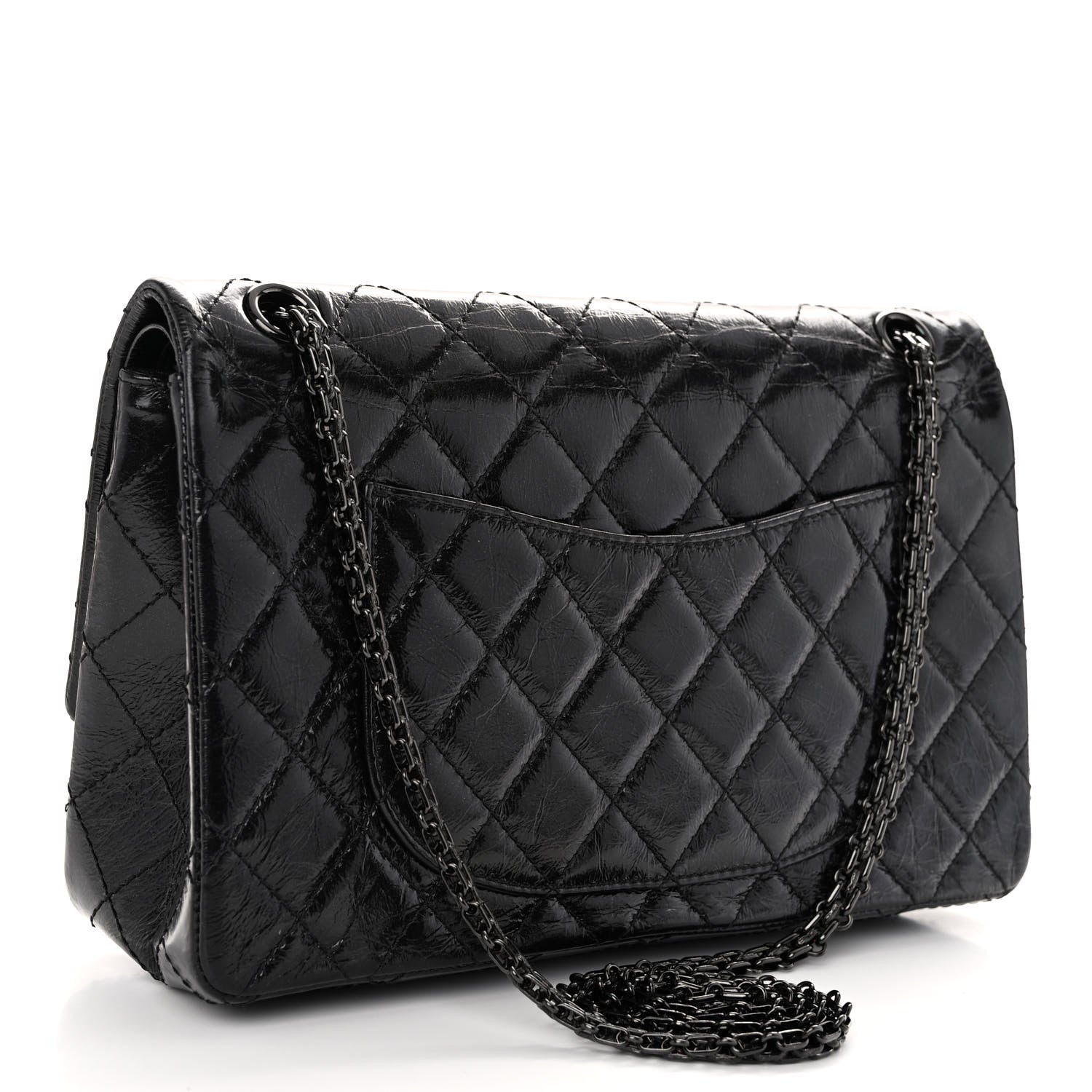Chanel Glazed Calfskin Quilted 2.55 Reissue 226 Flap So Black 3 of 10