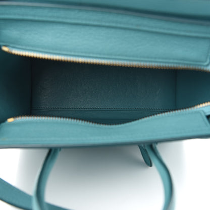 Celine Drummed Calfskin Nano Luggage Celadon 6 of 10