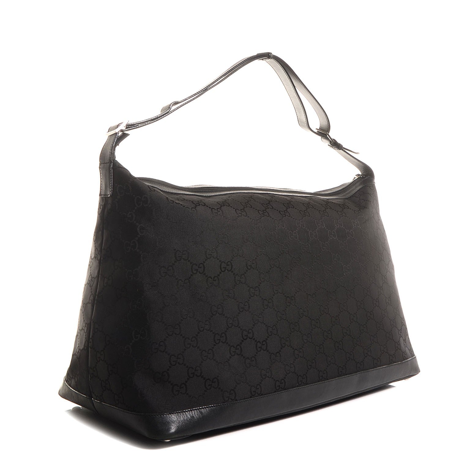Gucci Nylon Monogram Travel Hobo Black 3 of 7